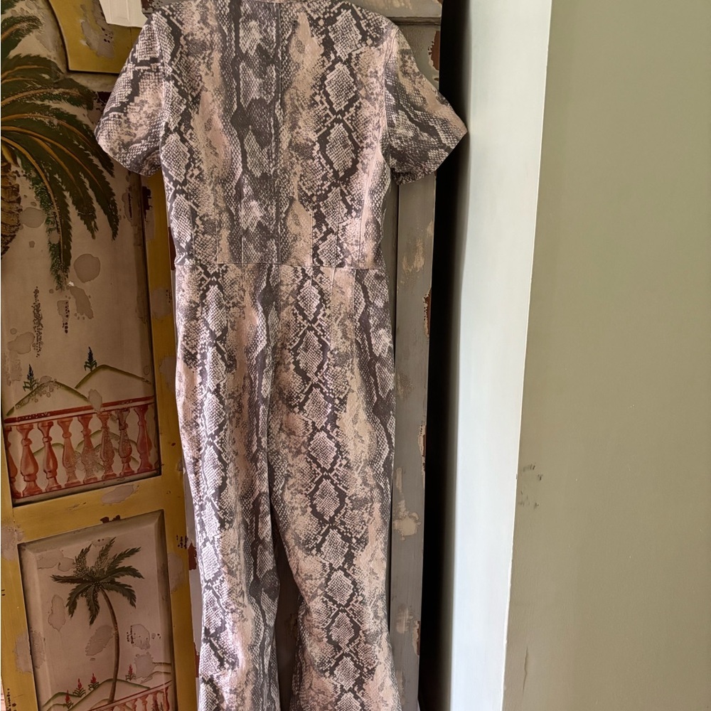 Free People Gray and Cream Snakeskin Jumpsuit - Picture 7 of 9